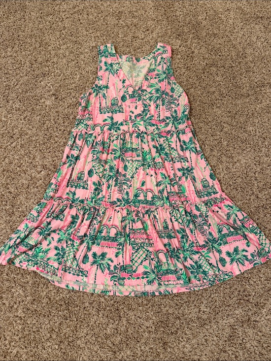 Lilly Pulitzer Dresses & Skirts - Lily Pulitzer Pink Tropical Print Tiered Dress